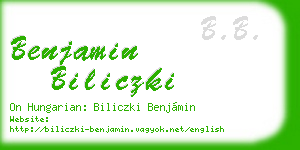 benjamin biliczki business card